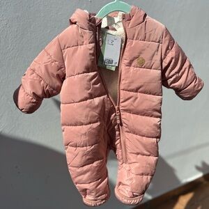 Dusty pink H&M snowsuit